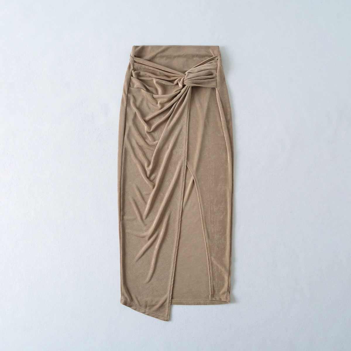 Eprolo high waisted long split skirt with leg-revealing design, flowing fabric and elegant style.