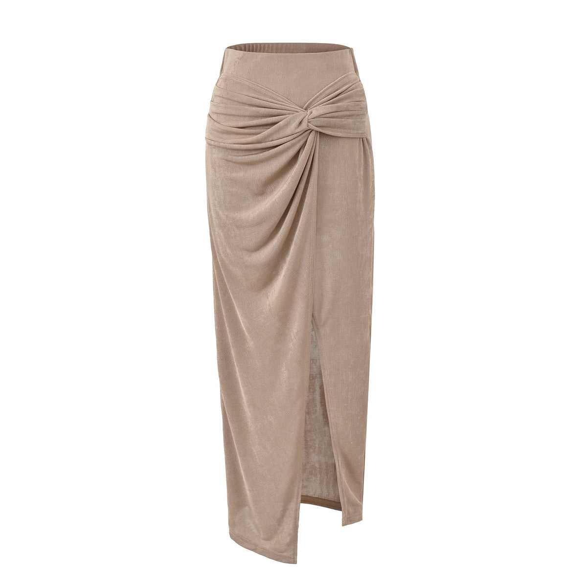 Eprolo high-waisted long skirt with a split design, featuring a leg-revealing style and flowing fabric.