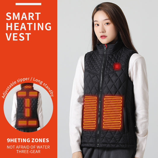 Women's eprolo hot vest with intelligent constant temperature heating, showcasing its sleek design and heating panels.
