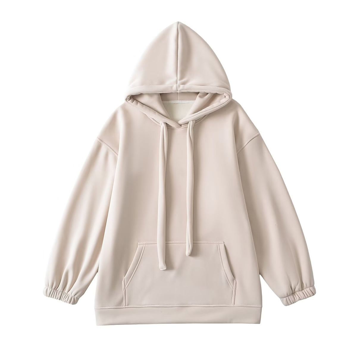Eprolo loose drawstring hooded sweatshirt featuring a relaxed fit and adjustable hood, shown in a casual style.