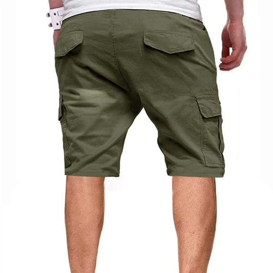 Men's cargo loose straight-leg beach pants by eprolo, mid-length, trendy and comfortable for casual summer wear.