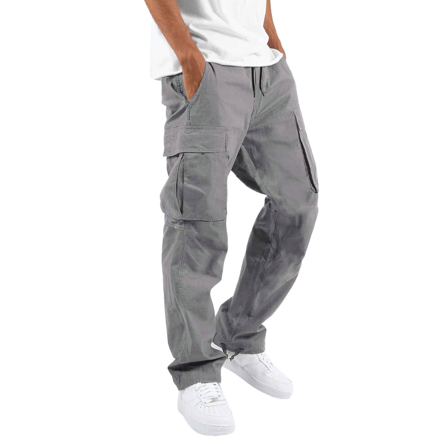Men's cargo pants by eprolo, long casual and sporty trousers with multiple pockets, relaxed fit, and durable fabric.