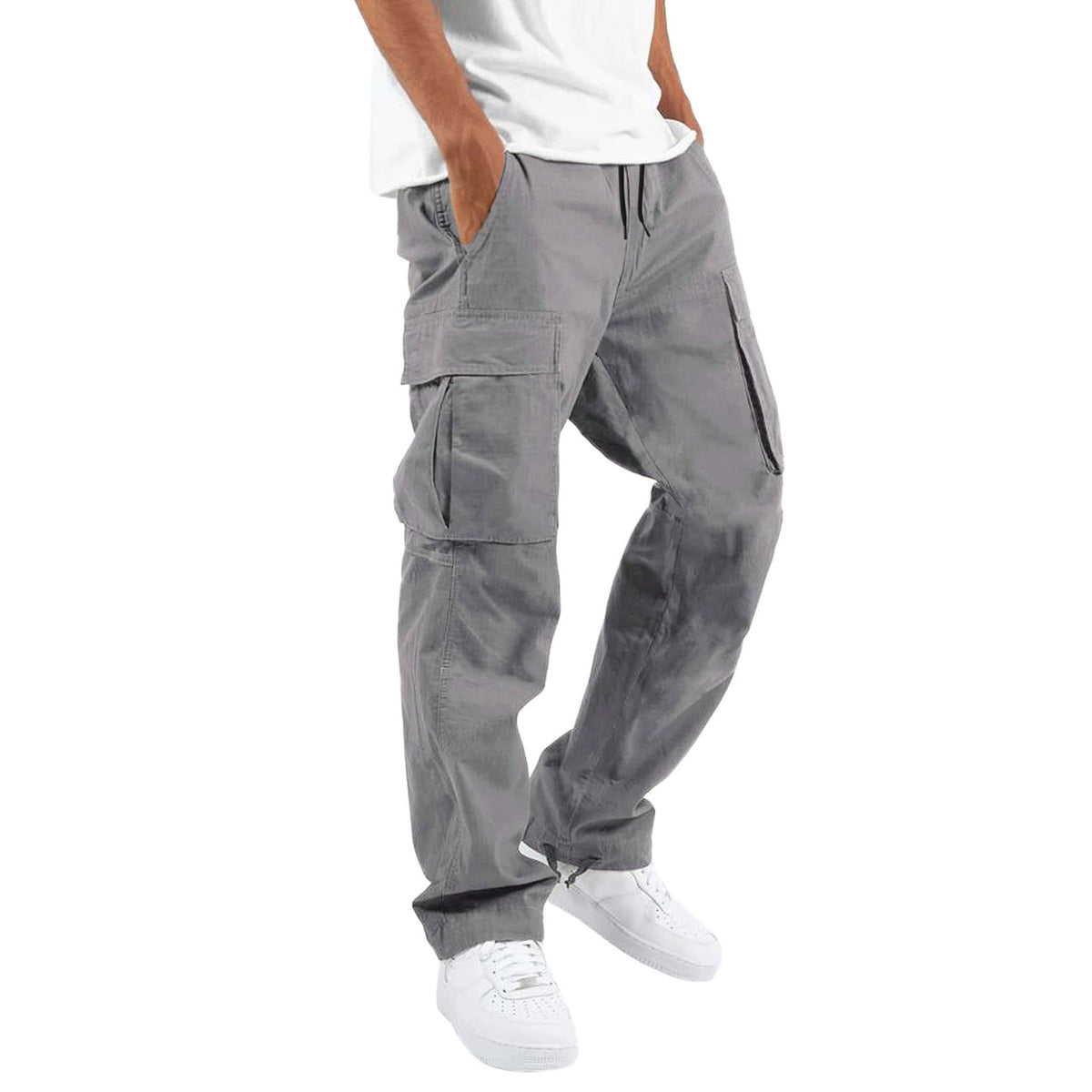 Men's cargo pants by eprolo, long casual and sporty trousers with multiple pockets, relaxed fit, and durable fabric.