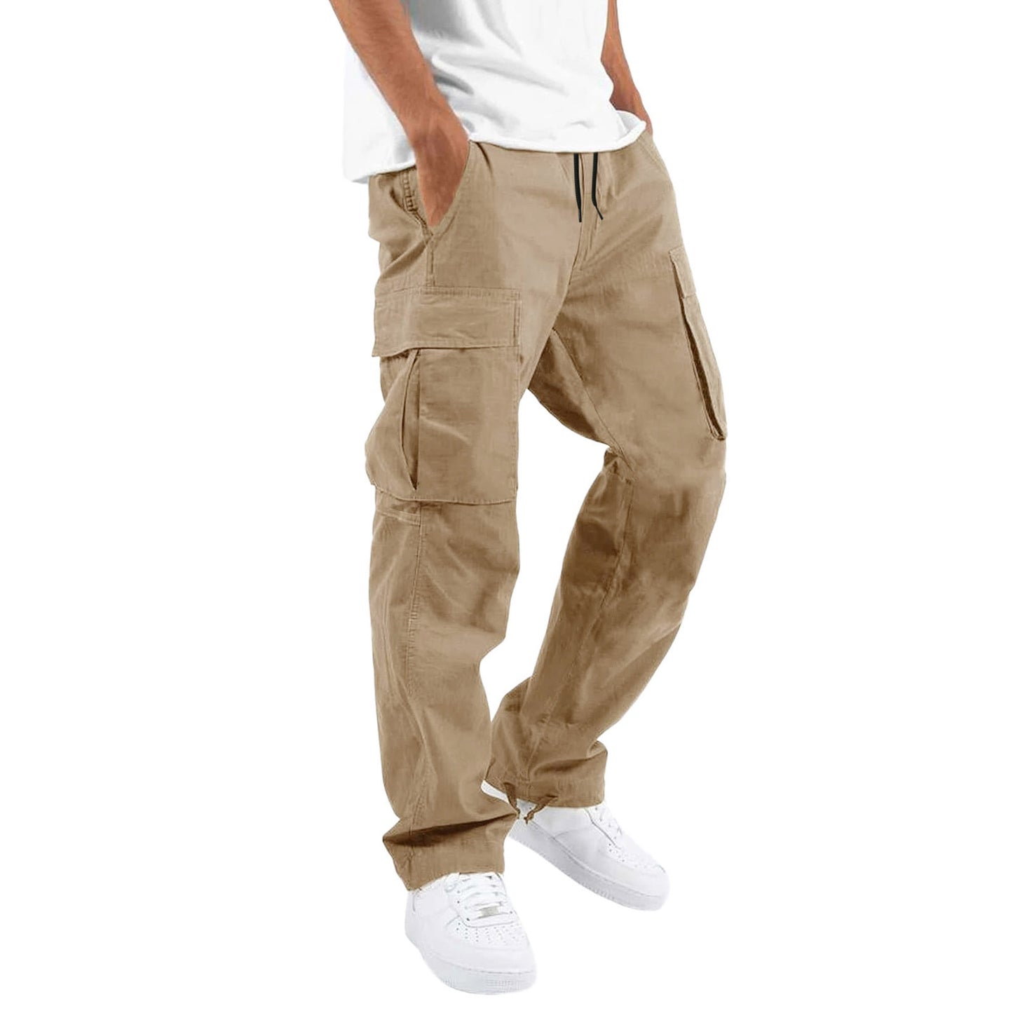 Men's cargo pants by eprolo, long casual and sporty trousers with multiple pockets and comfortable fit, suitable for everyday wear.