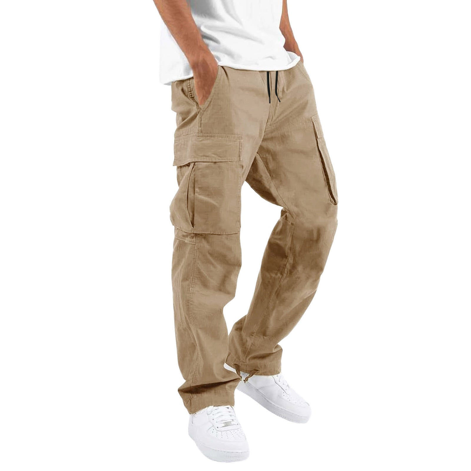Men's cargo pants by eprolo, long casual and sporty trousers with multiple pockets and comfortable fit, suitable for everyday wear.