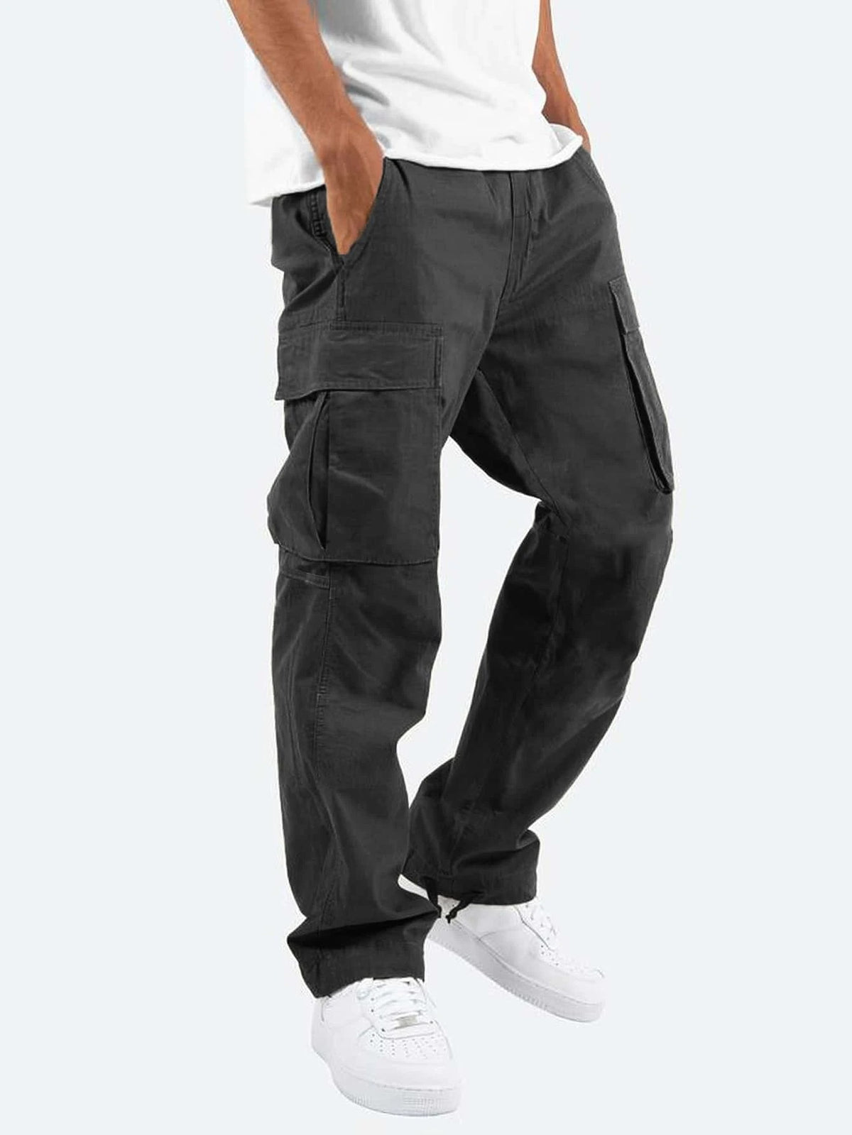 Men's cargo pants by eprolo, long casual and sporty trousers with multiple pockets, in a relaxed fit style.