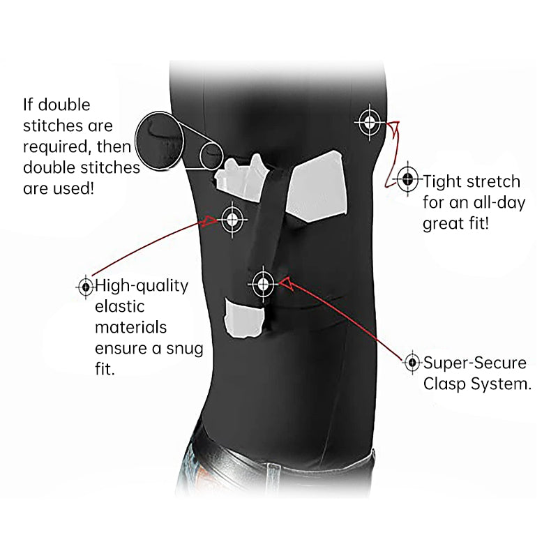 Men's concealed carry holster shirt by eprolo, short sleeve tactical tee with side pistol pockets and EDC base layer design.