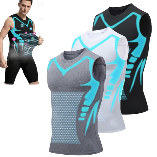 Men's eprolo sports fitted short sleeve vest, quick-dry, breathable, highly elastic, moisture-wicking fitness training shirt.