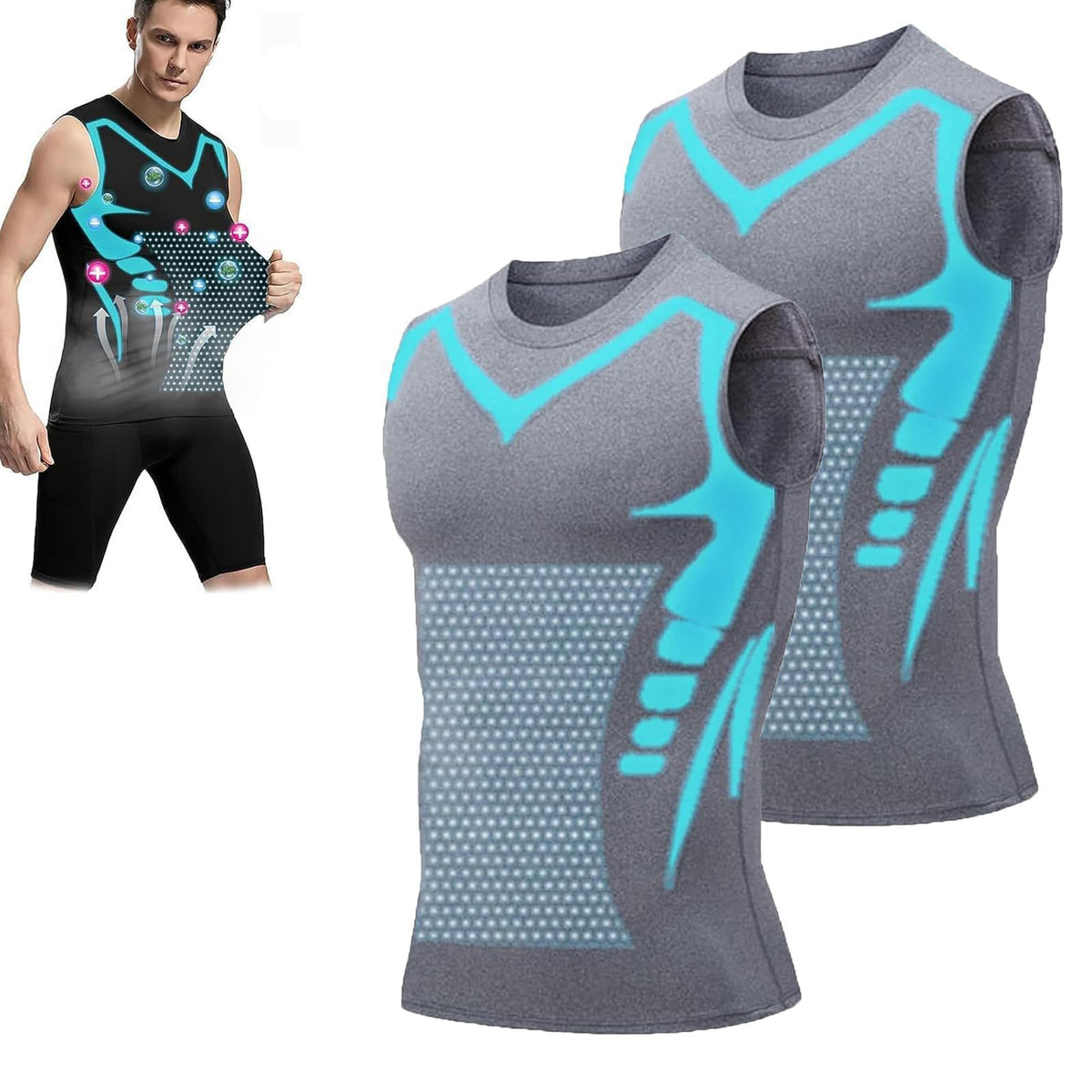 Men's breathable, fitted sports vest by eprolo with quick-dry, moisture-wicking, highly elastic fabric for fitness training.