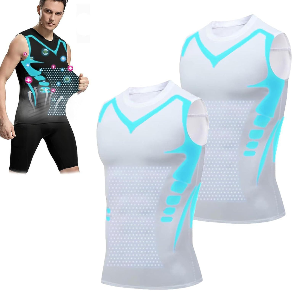 Men's eprolo athletic training vest with quick-dry, breathable, moisture-wicking fabric, fitted short sleeve for fitness workouts.
