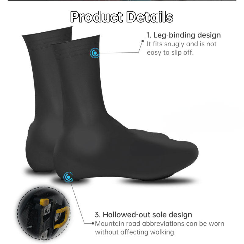 Silicone Road Cycling Shoe Covers - Windproof, Waterproof & Warm for Cold Weather, Easy to Clean - American Smart