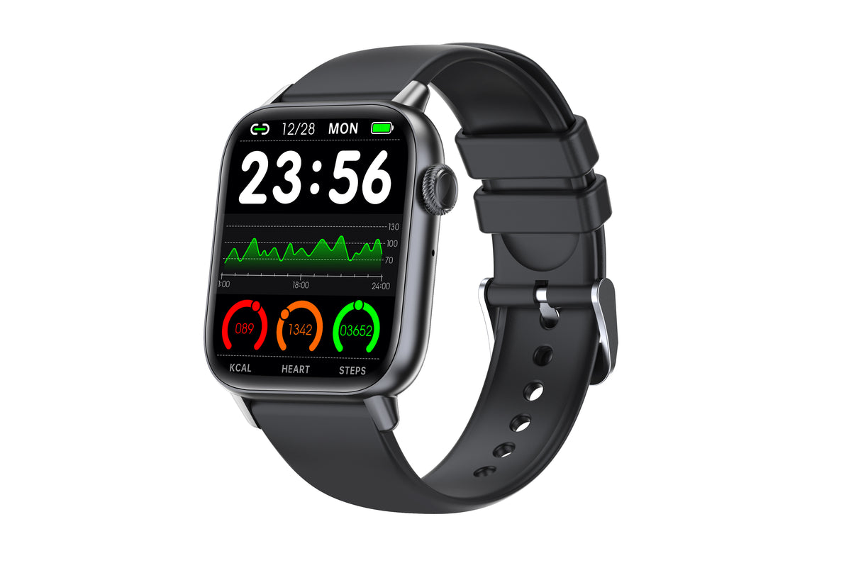 eprolo S08PRO Bluetooth call smart watch showing screen with heart rate, blood pressure, blood oxygen, and multi-sport mode features