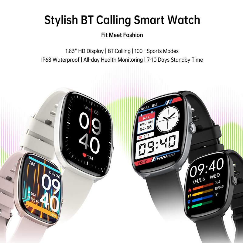 eprolo S5 smartwatch with IP68 waterproof design, Bluetooth call, heart rate, and blood oxygen monitoring on sports wristband