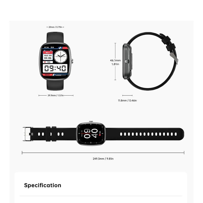 Eprolo S5 smartwatch with IP68 waterproof design, Bluetooth call, sports wristband, heart rate, and blood oxygen monitoring