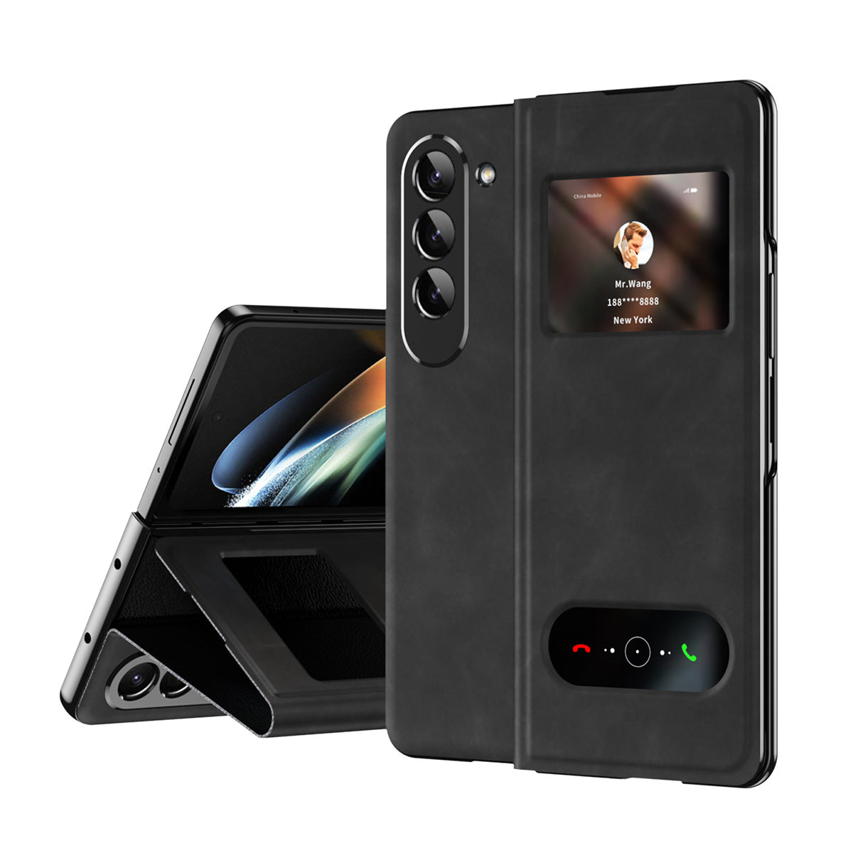 Eprolo Samsung Fold6 phone case with pure pigment leather, foldable design, full protection, anti-drop features for 5G model