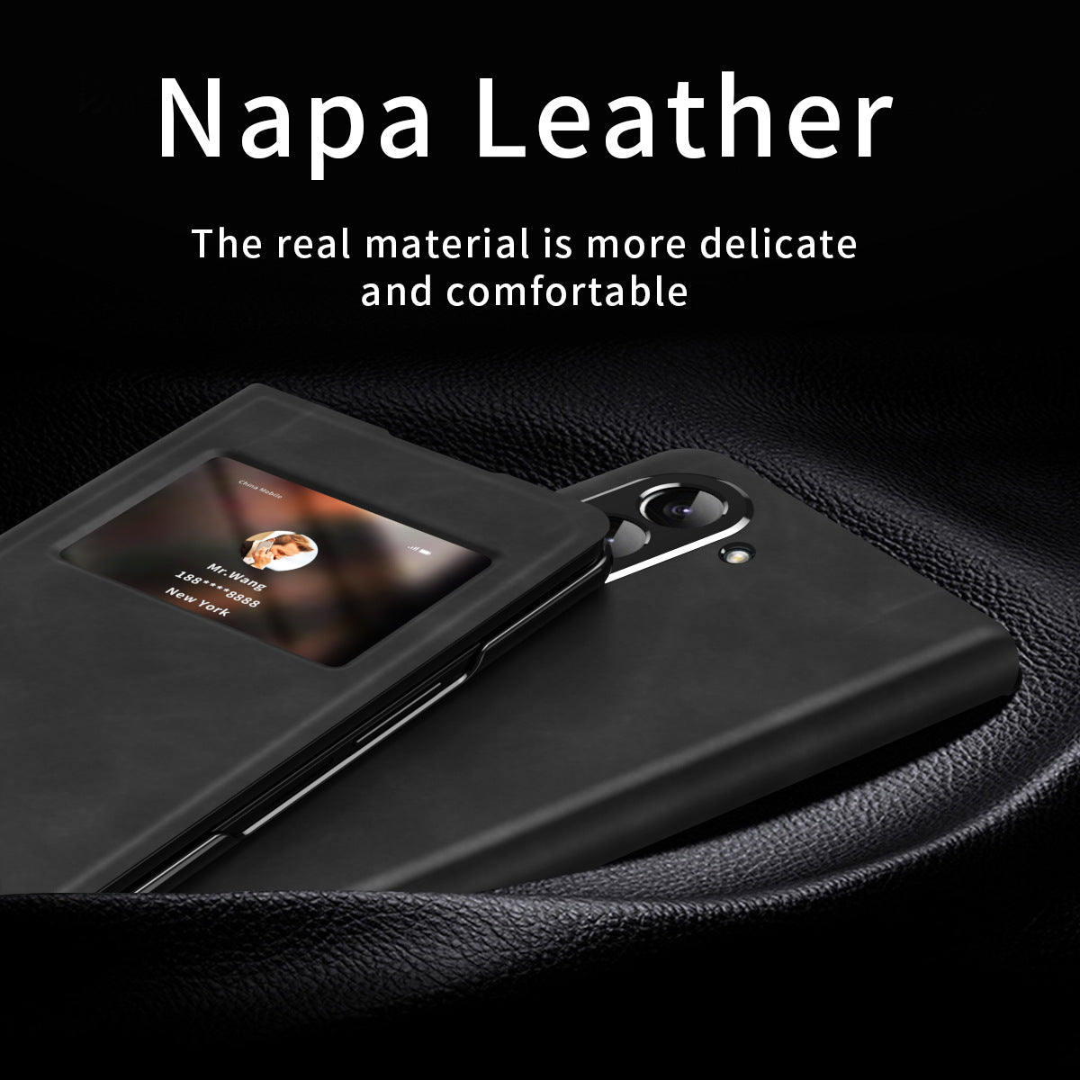 Eprolo Samsung Fold6 phone case in pure pigment leather, folding design, full protection, anti-drop, suitable for 5G models