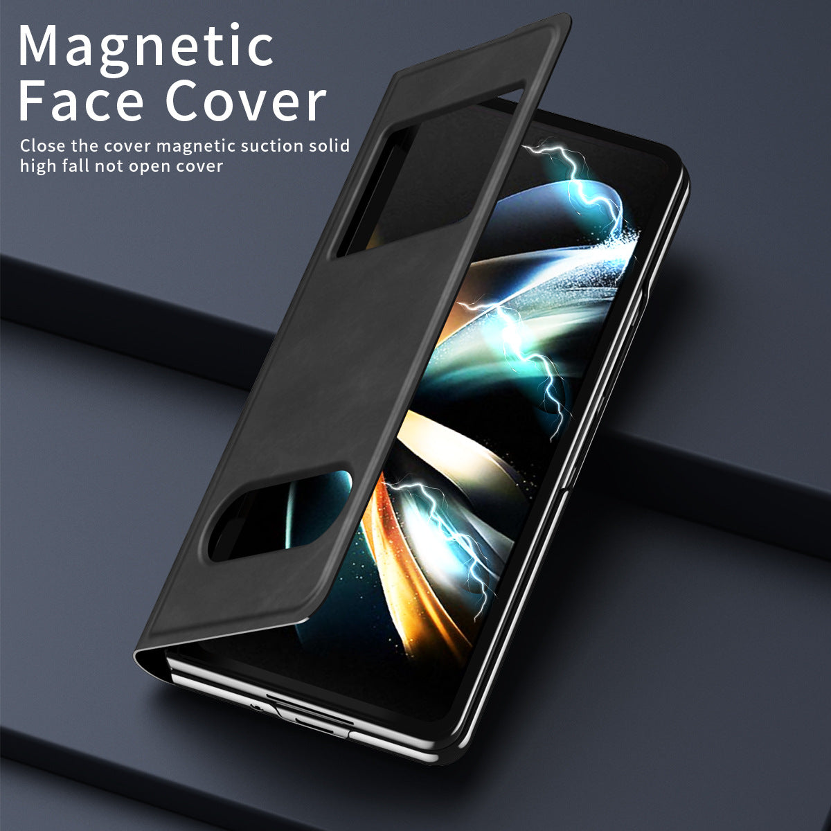 Eprolo Samsung Fold6 phone case in pure pigment leather, folding protective case with anti-drop design for Fold5 5G model