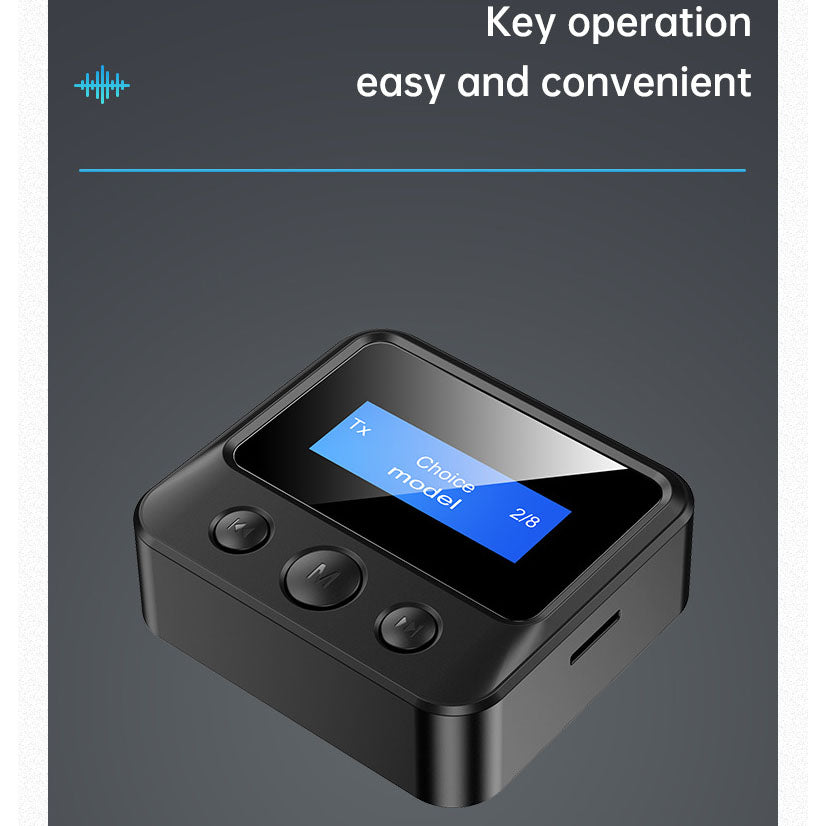 Screen display 2-in-1 Bluetooth audio adapter Bluetooth audio transmitter receiver Bluetooth 5.0 receiver - American Smart