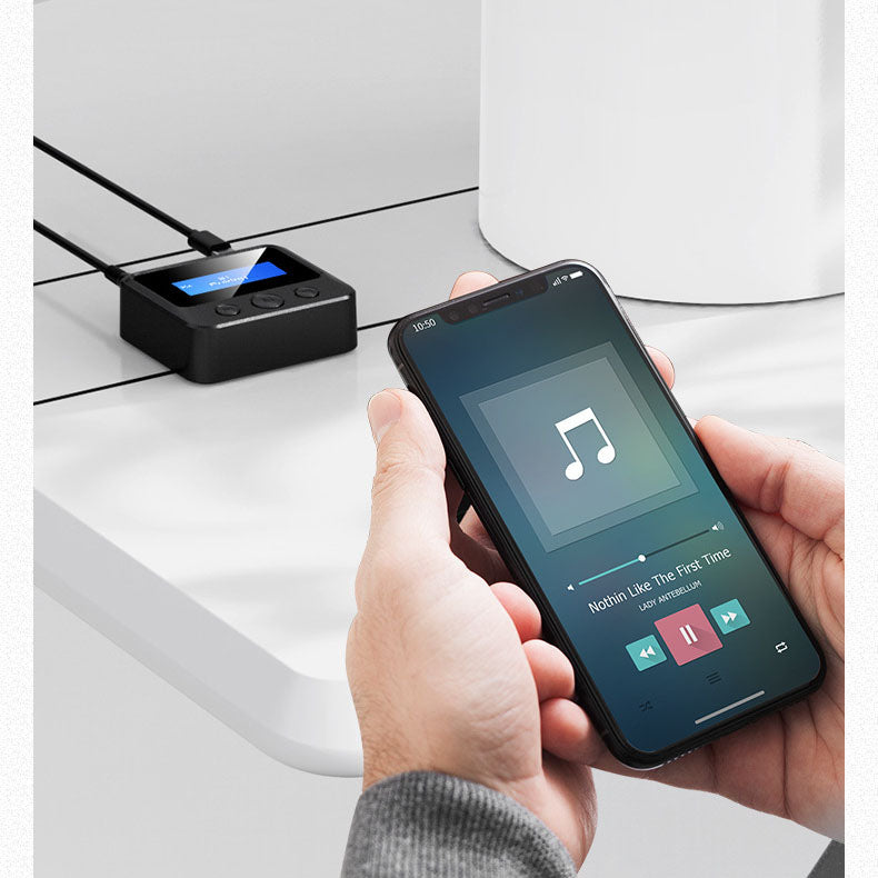 Screen display 2-in-1 Bluetooth audio adapter Bluetooth audio transmitter receiver Bluetooth 5.0 receiver - American Smart