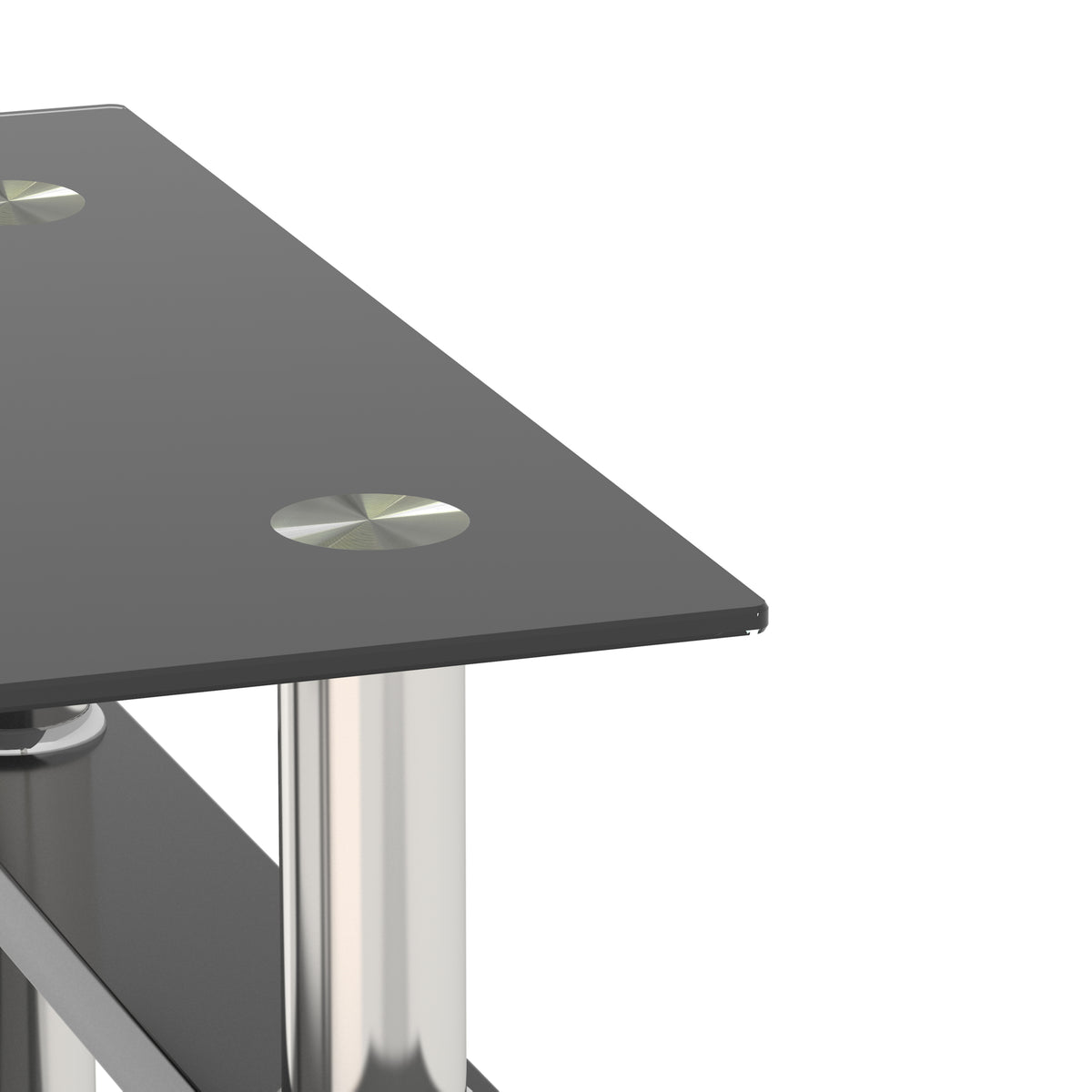 Set of 2, Modern Tempered Glass Tea Table Coffee Table End Table, Square Table for Living Room, Black - American Smart