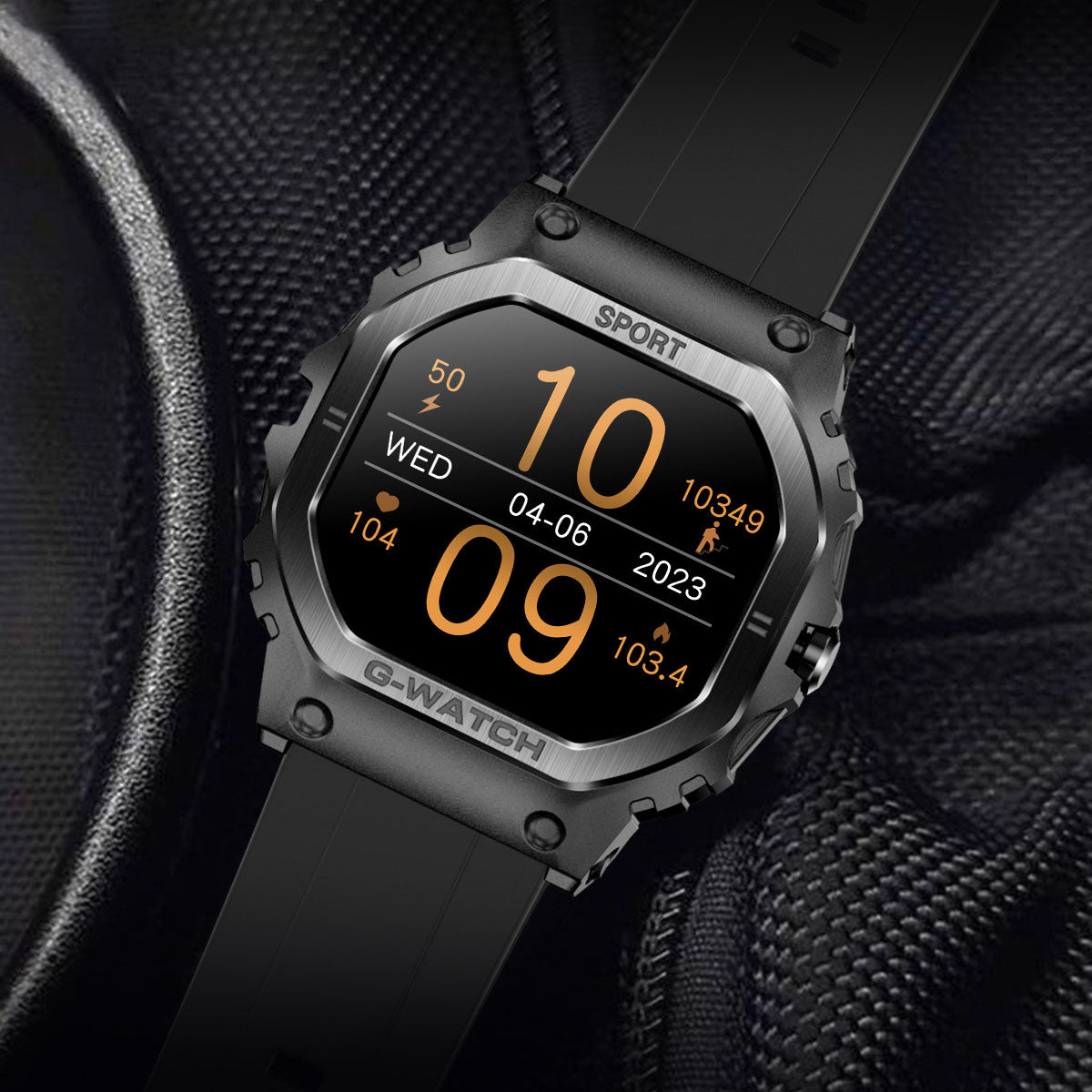 Eprolo I108 smartwatch with high-definition screen, Bluetooth call, sports wristband, blood oxygen monitor, and IP68 waterproof design.