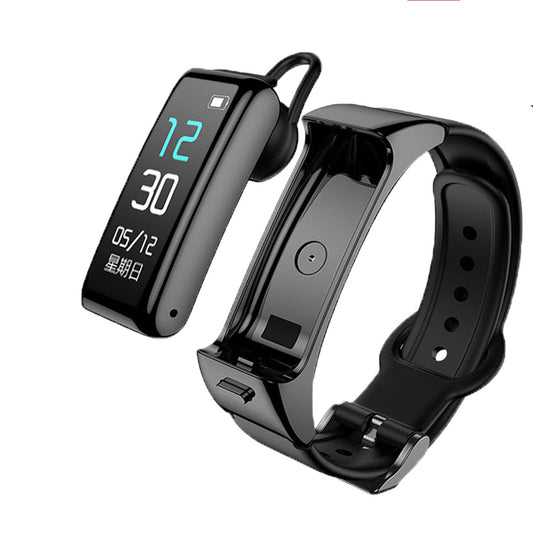B6 Smart Bracelet Watch Bluetooth Headset Separation 2-In-1 Call Heart Rate Listening Song Sports Men And Women - American Smart
