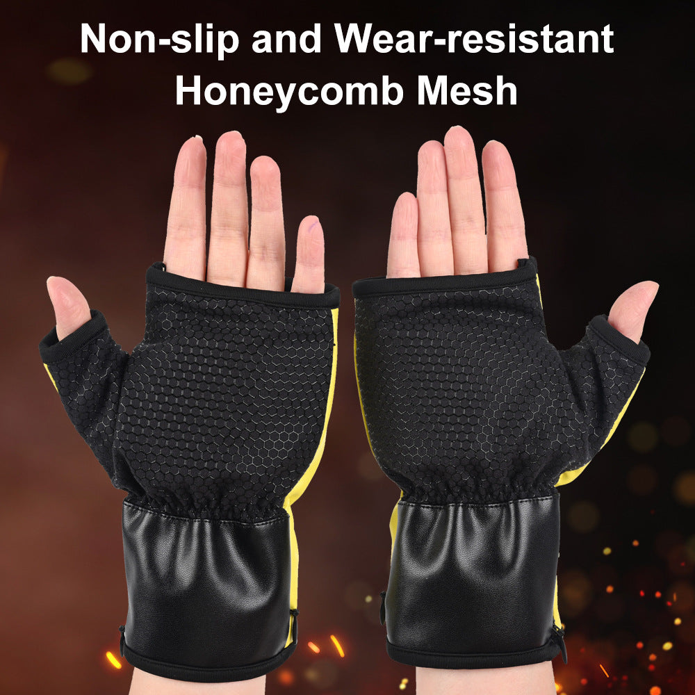 Autumn and winter electric heating gloves intelligent constant temperature charging heating gloves outdoor skiing camping - American Smart