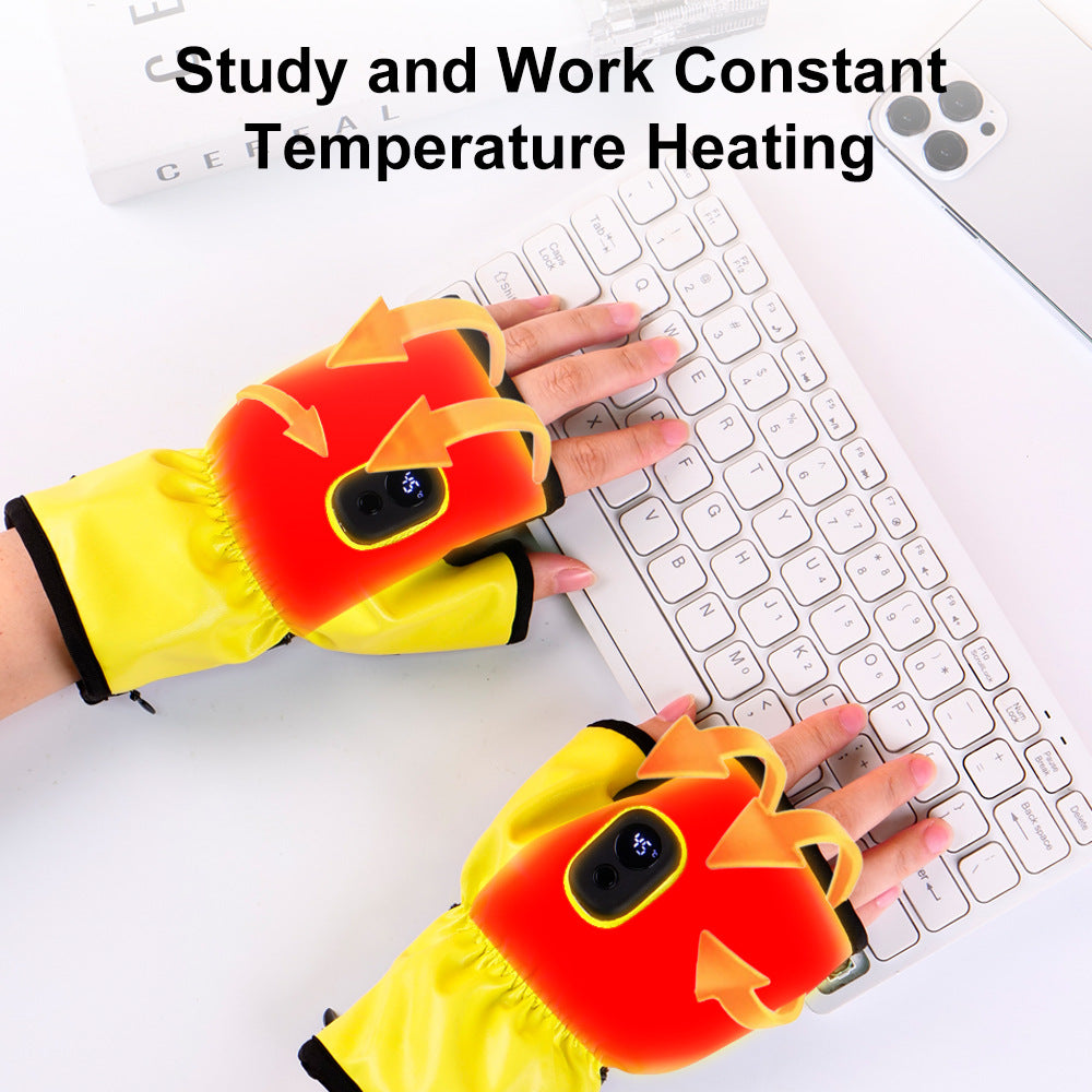 Autumn and winter electric heating gloves intelligent constant temperature charging heating gloves outdoor skiing camping - American Smart