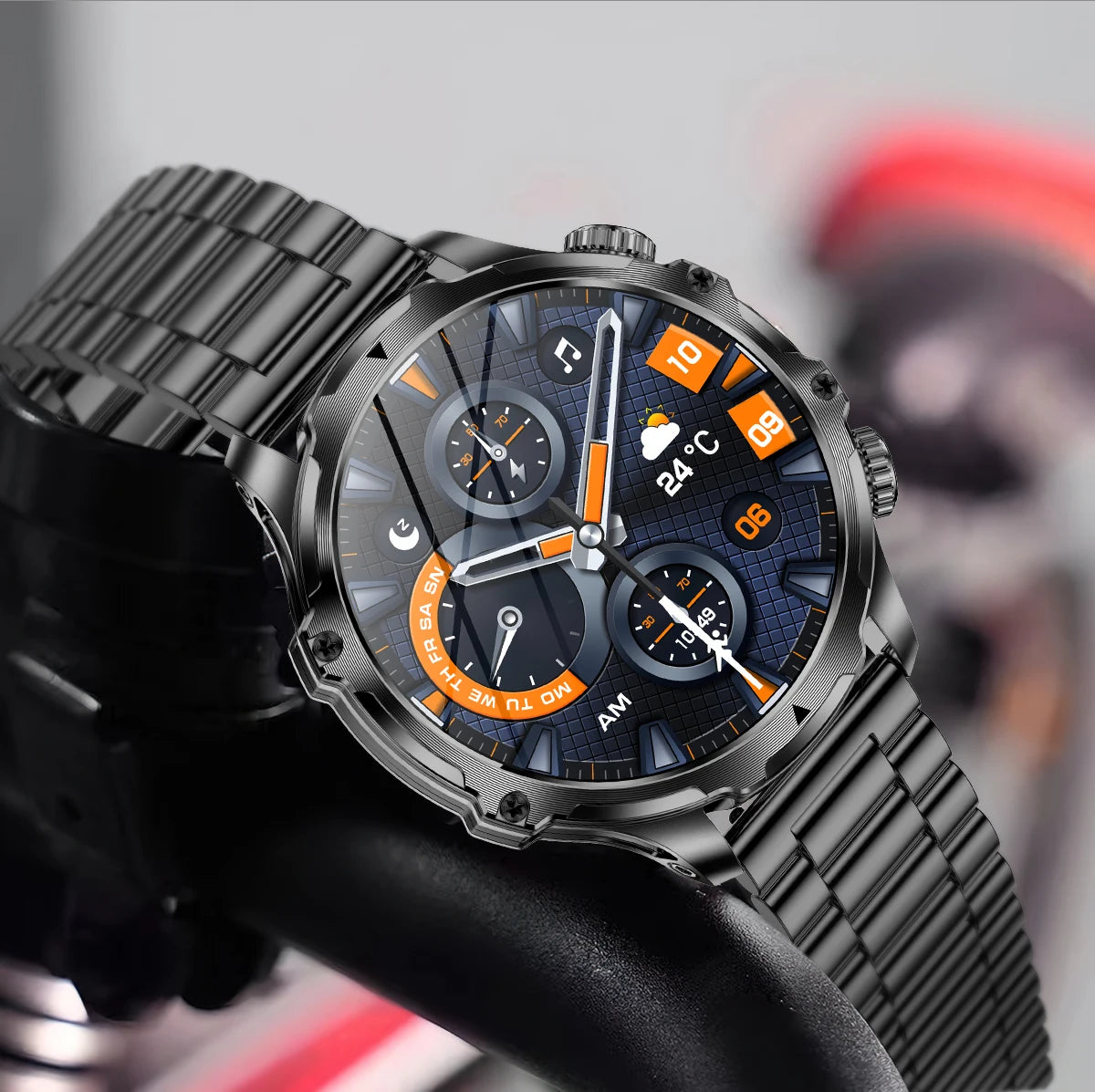AK75 Smart Watch Flashlight  Men Outdoors Sports Fitness Tracker 700mah Large Battery BT Calling LED Light Smartwatch - American Smart