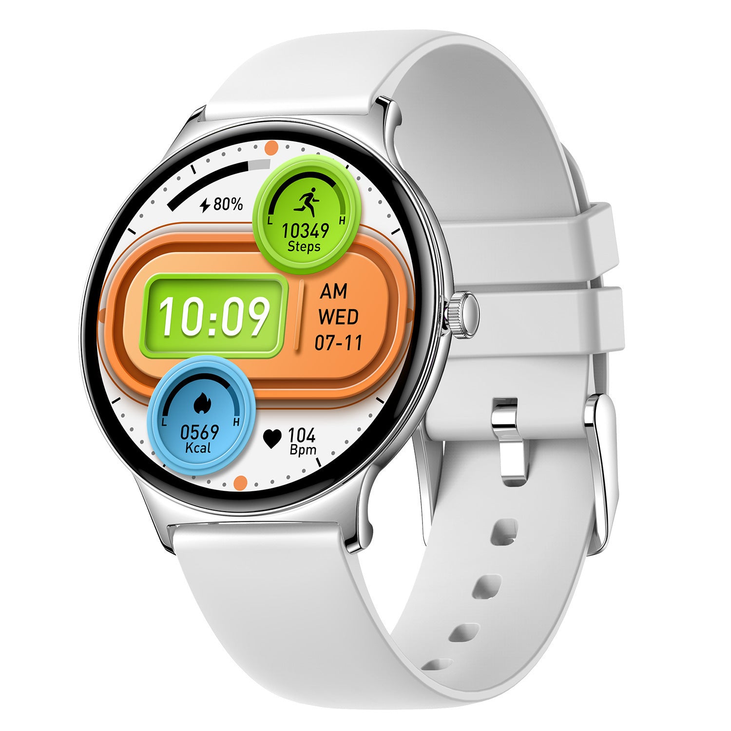 Eprolo V89 smart watch with ultra-thin design, HD AMOLED screen, Bluetooth calling, waterproof, and message reminder feature.