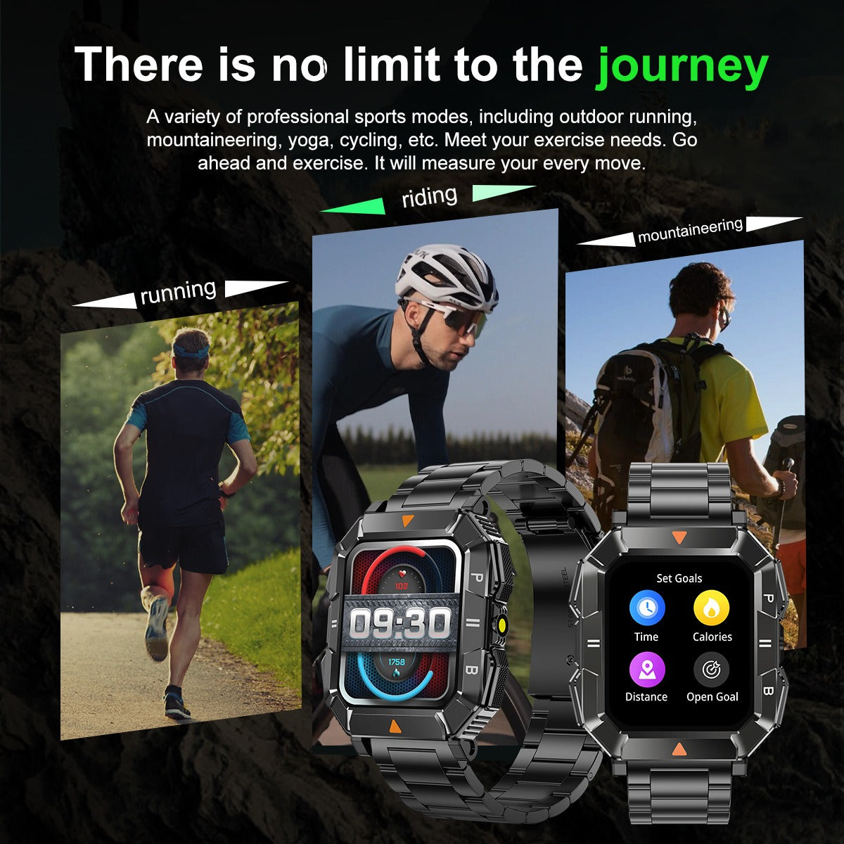 eprolo YK03 smartwatch with Bluetooth call, flashlight, waterproof design, heart rate, blood oxygen, and sports health monitoring features