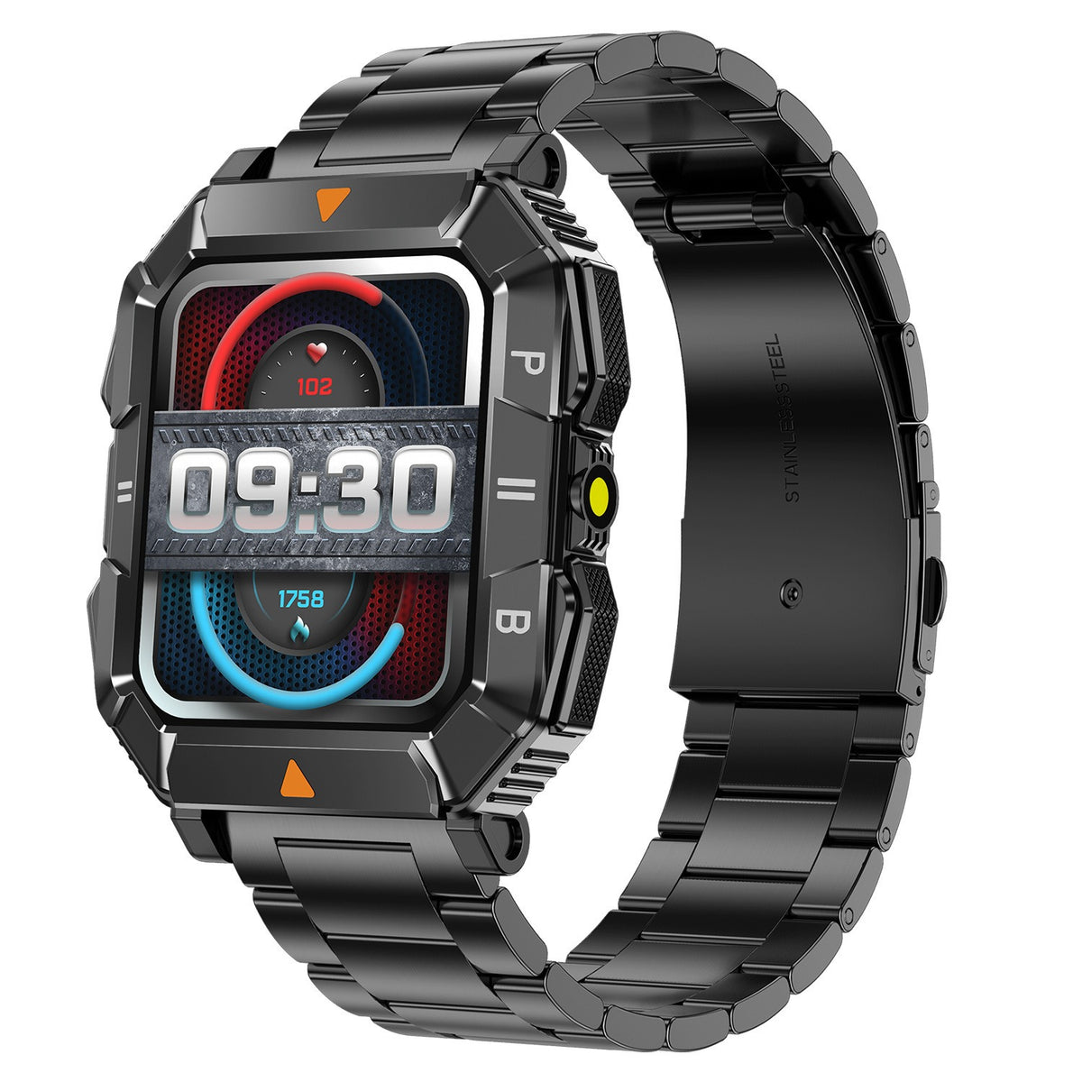 Eprolo YK03 smartwatch with Bluetooth call, flashlight, waterproof design, heart rate, blood oxygen, and health monitoring features.