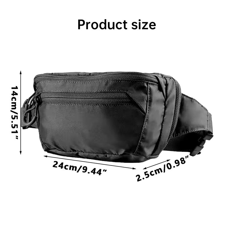 Eprolo tactical Molle chest and waist CCW bag with pistol holster, ideal for EDC and hunting, shown with adjustable straps and compartments.