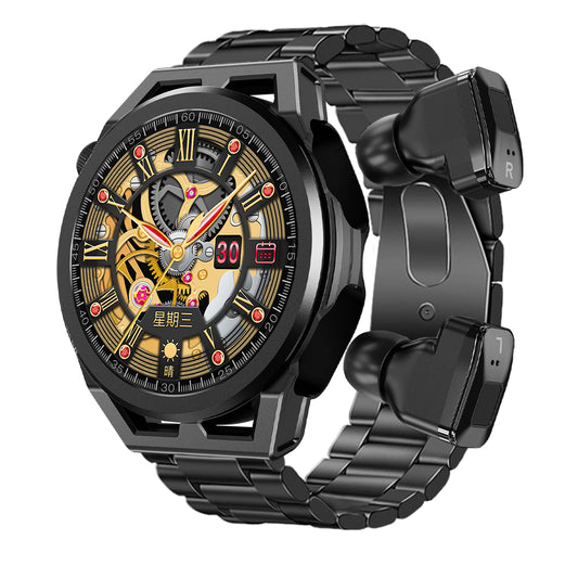 eprolo N18 smart watch with TWS earbuds, heart rate, blood pressure monitoring, NFC, and Bluetooth local playback features.