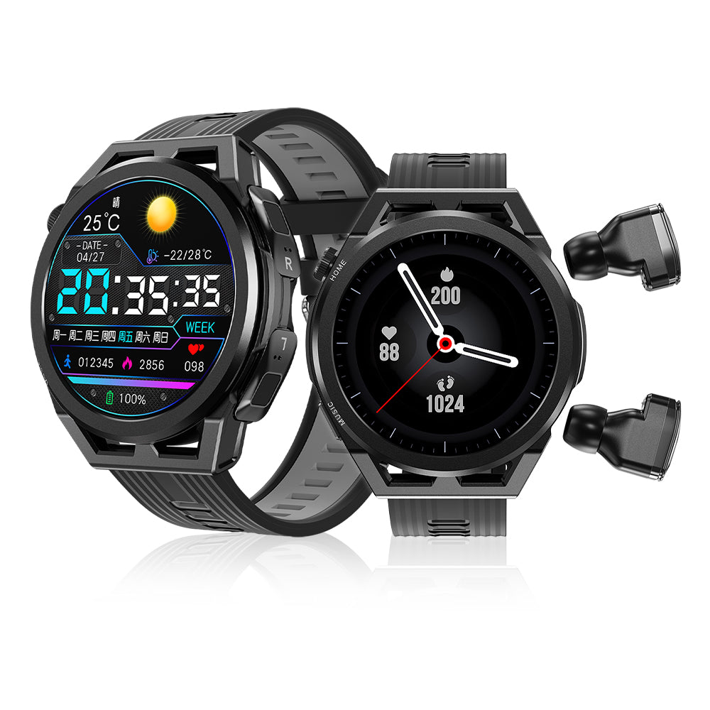 Black eprolo N18 smart watch with TWS Bluetooth, NFC, heart rate and blood pressure health monitoring display.