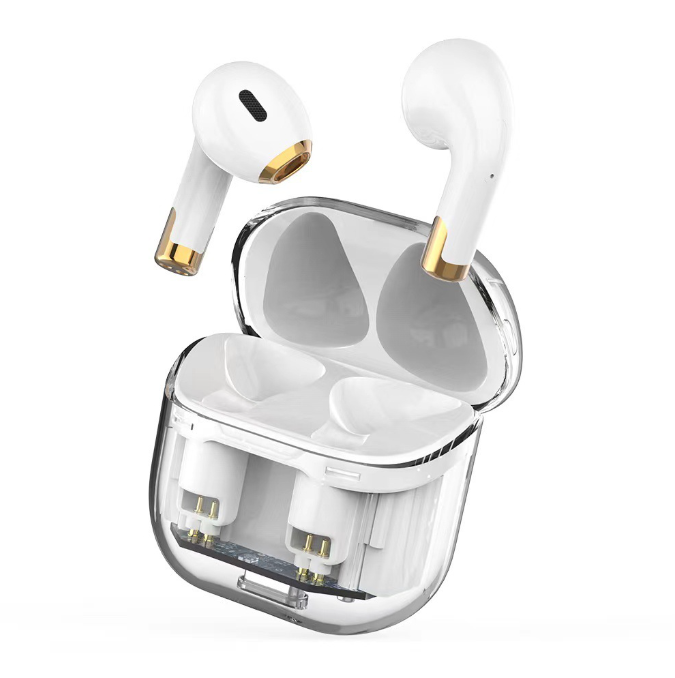 Eprolo transparent Bluetooth headset APRO11 true wireless sports earphones with noise reduction and call clarity.