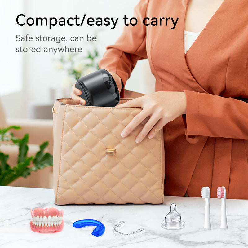 eprolo ultrasonic cleaning machine for jewelry, dentures, and toothbrush heads, portable, compact, and multifunctional home cleaner