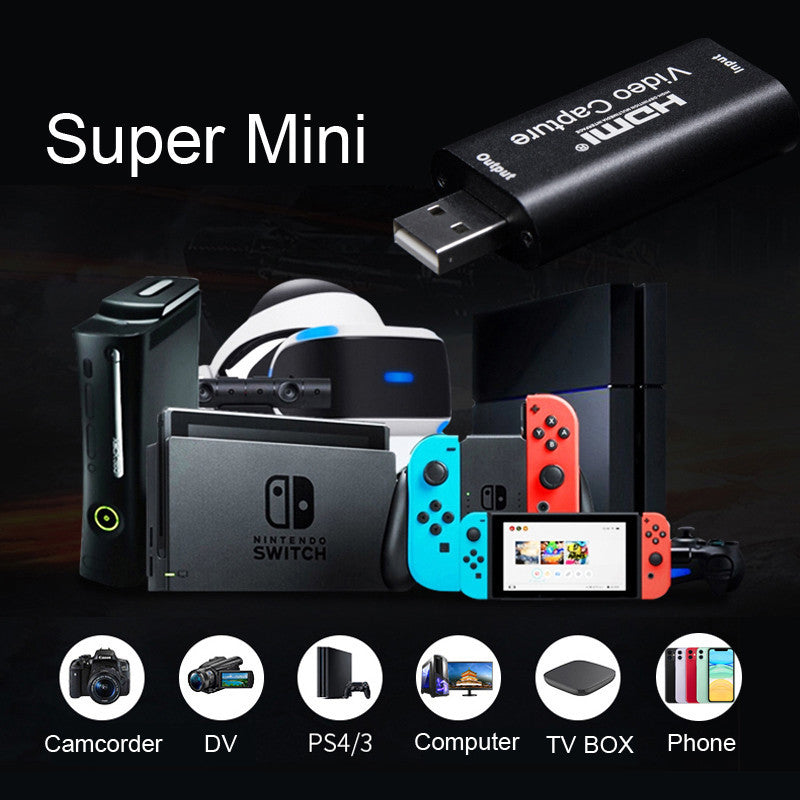 eprolo USB 2.0 HD video capture card with HDMI input, used for game streaming and live video recording.