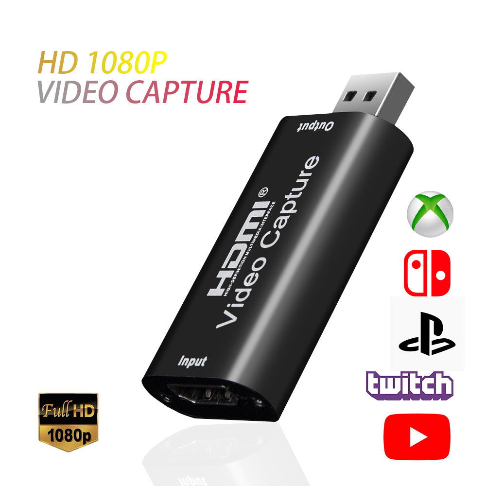 eprolo USB 2.0 HD video capture card with HDMI input for live game streaming and video recording on computer.