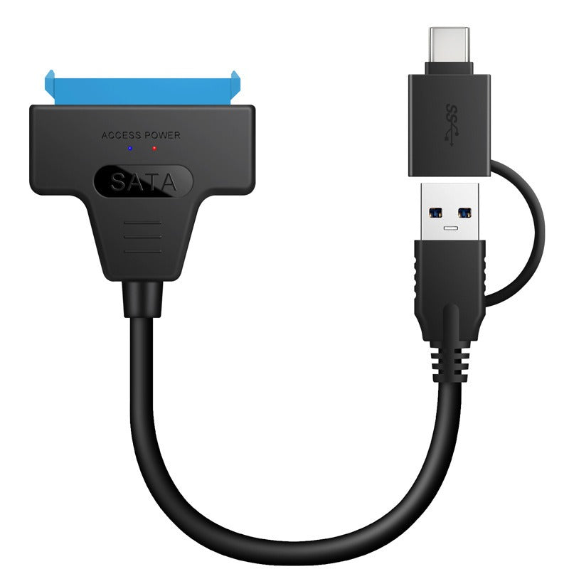 eprolo USB 3.0 2-in-1 hard drive cable for 2.5-inch SSD and optical drives, 20cm length, black connector cable
