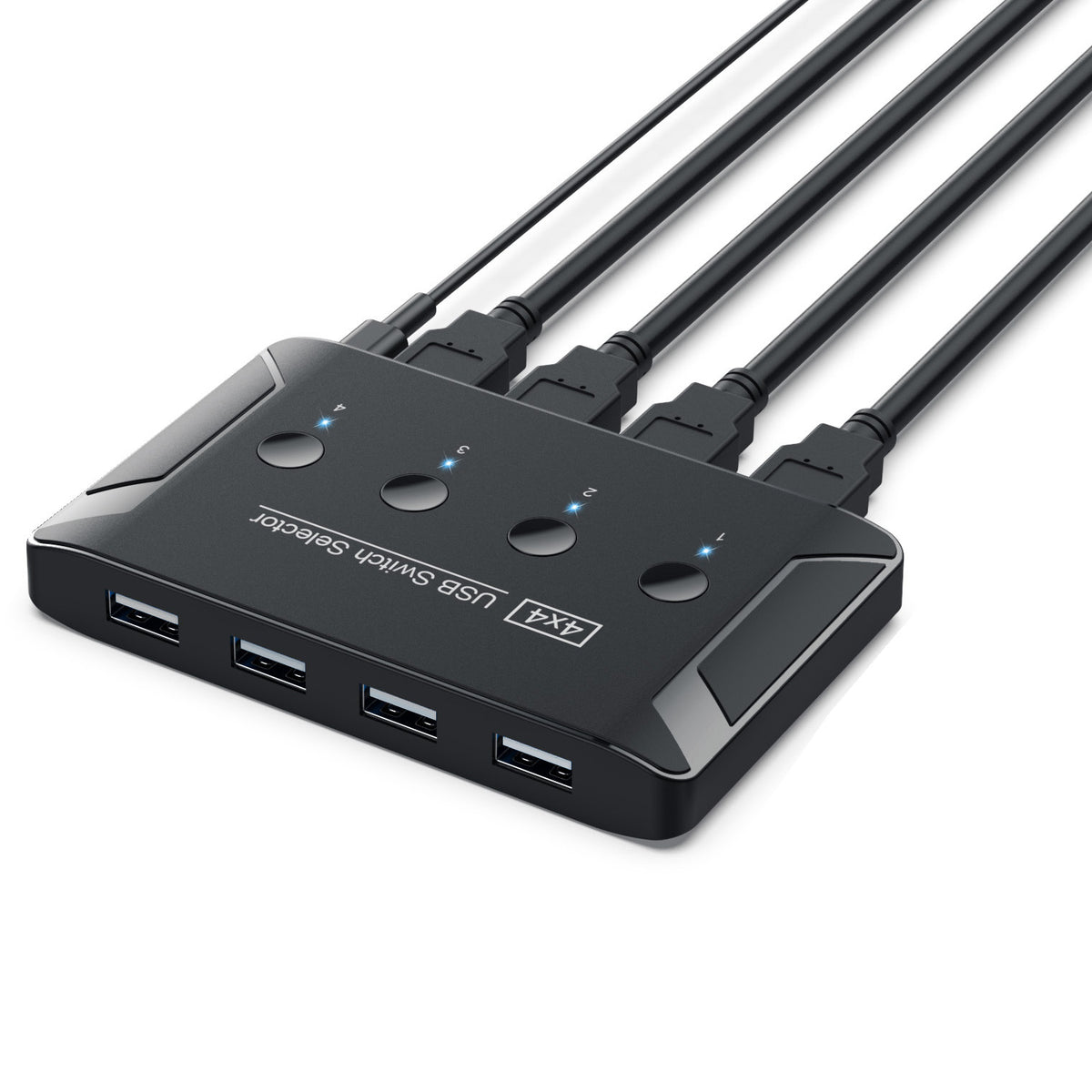 eprolo USB 3.0 multi-interface four-in-four-out hub with printer sharing and multi-computer switching, featuring multiple ports and a compact design