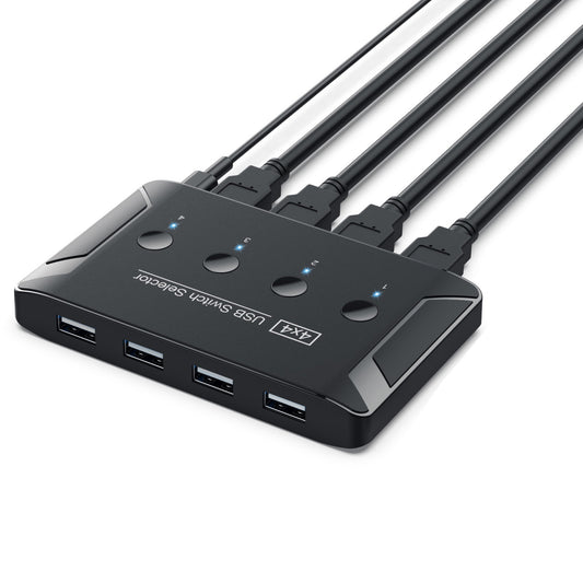 eprolo USB 3.0 multi-interface four-in-four-out hub with printer sharing and multi-computer switching, featuring multiple ports and a compact design