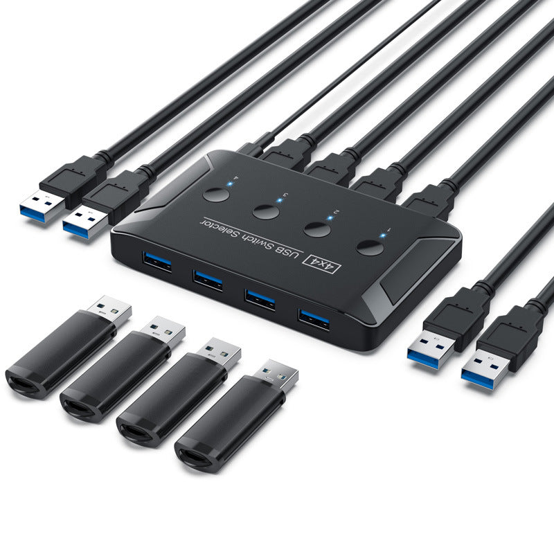 eprolo USB 3.0 multi-interface hub with four input and four output ports for sharing printers and connecting multiple computers