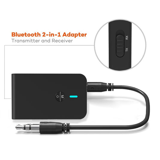 eprolo USB Bluetooth 5.0 transmitter and receiver 2-in-1 wireless audio adapter for TV and computers, showing device connected to a TV.