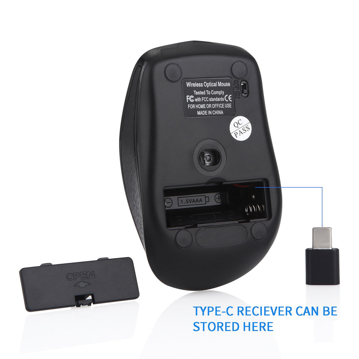 Eprolo USB-C wireless silent mouse for office and gaming, featuring ergonomic design for laptop use.