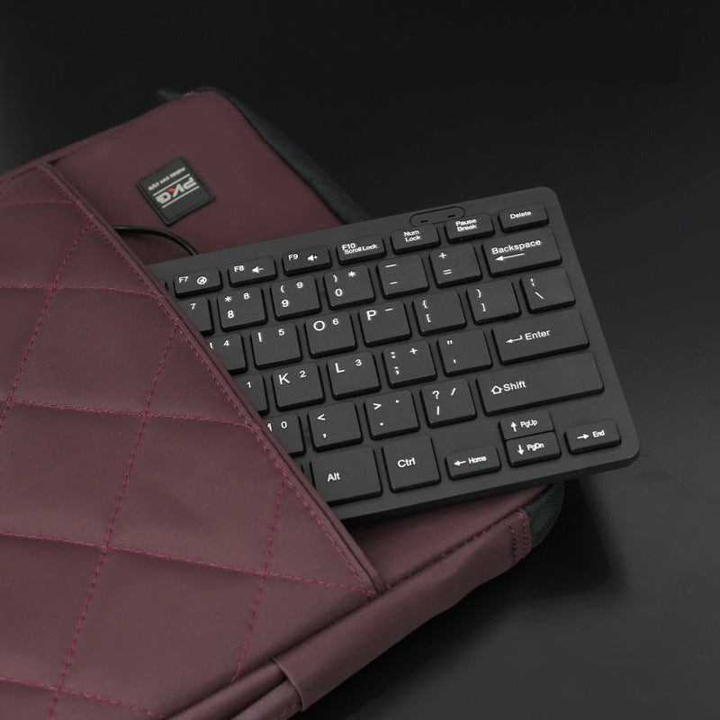 Eprolo wired mini chocolate USB keyboard for desktop and laptop, compact silent small keyboard with quiet keys.