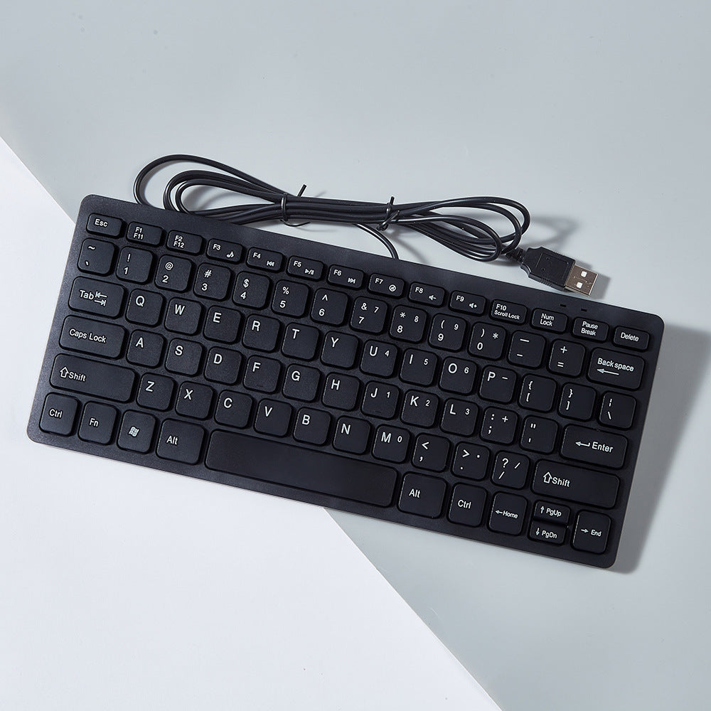 Eprolo wired mini chocolate USB keyboard for desktop and laptop, featuring silent, small, compact design with tactile keys.