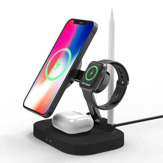 eprolo vertical MagSafe magnetic folding stand with wireless charger for phone, watch, headset, and pen, 1st generation multi-device dock