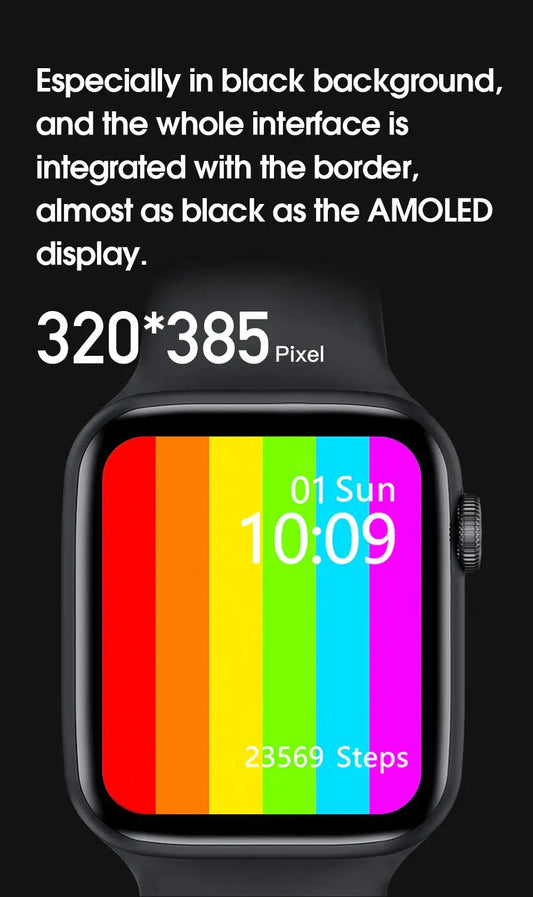 eprolo W26 Bluetooth Call Smart Watch showing digital display with fitness tracking and call notifications on black strap