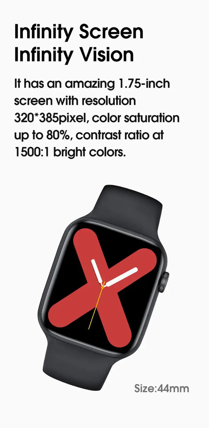 Eprolo W26 Bluetooth Call Smart Watch with HD display, showing time, health stats, and call interface on a sleek black watch face.